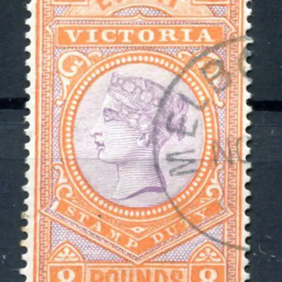 1886/96 £8 mauve & brown orange. Melbourne CTO. SG ...