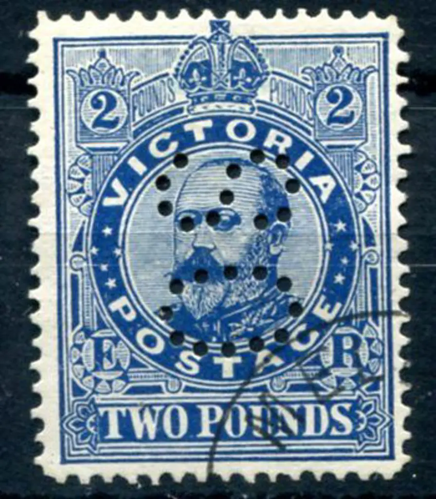 1901/10 £2 deep blue, perf 12½ perfined "OS" ... Image 1++
