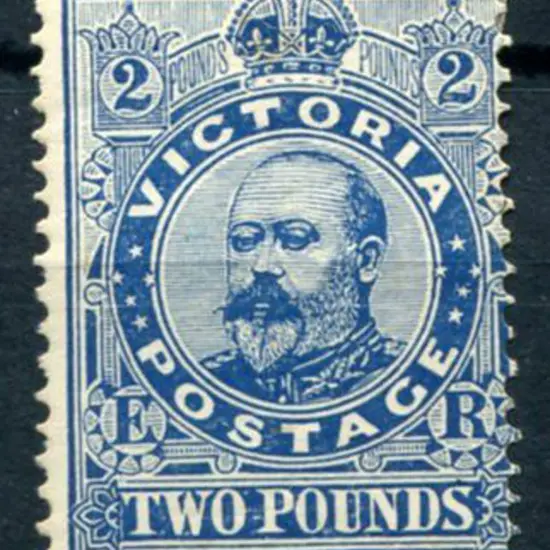 1901/10 £2 deep blue, perf 12½. Centred right & ...