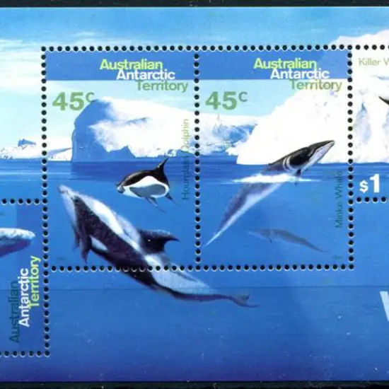 1995 Whales & Dolphins M/S's ovptd "Carl Lewis ...