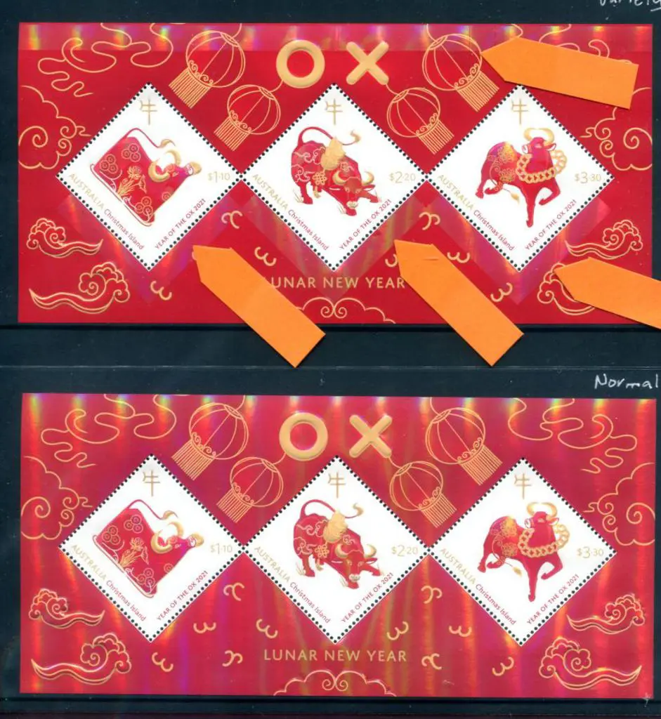 2021 $6.60 Year of the Ox M/S with misplaced matt ... Image 1++