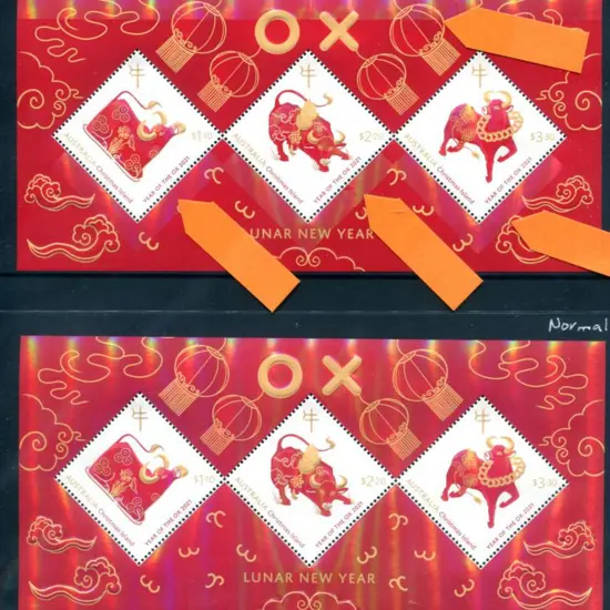 2021 $6.60 Year of the Ox M/S with misplaced matt ...