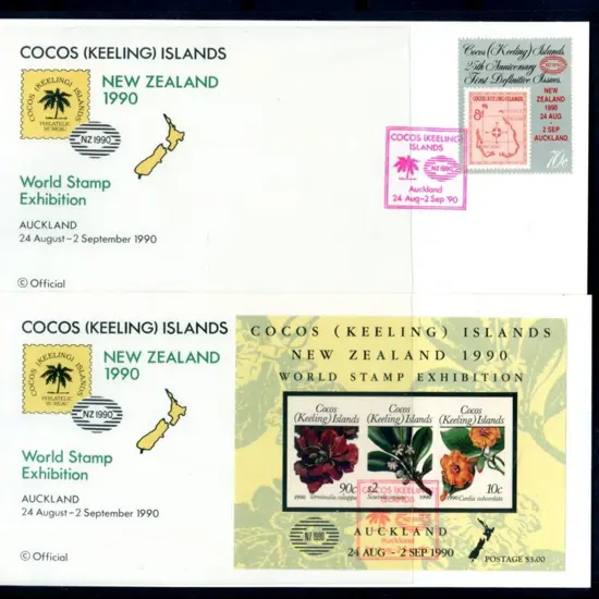 1990 70c Defin Anniv ovptd "New Zealand 1990 24 ...