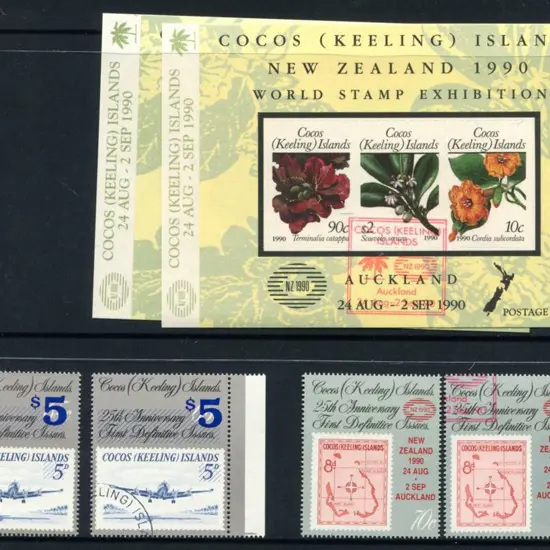 1990 $5 on 65c ovptd Constellation MUH & CTO plus ...
