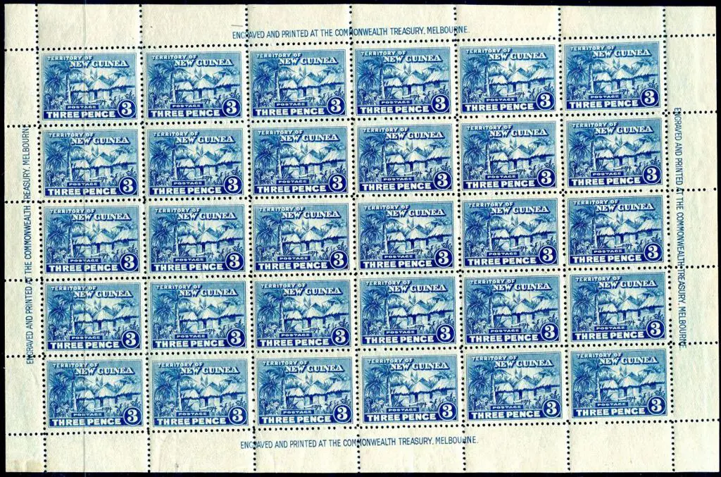 1925 ½d, 1d, 1½d, 2d & 3d Huts in complete sheets ... Image 1++
