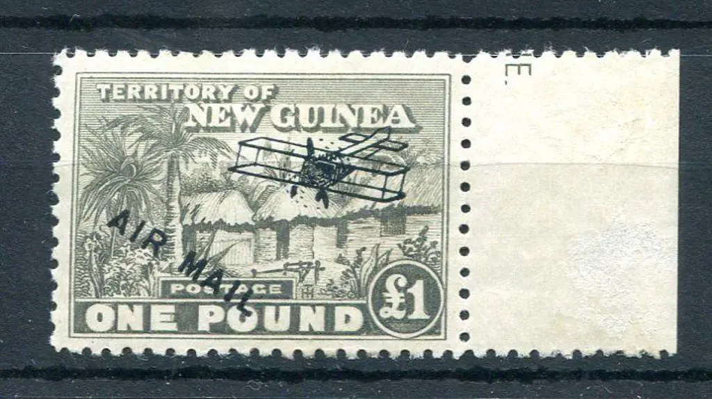 1931 £1 olive-grey ovptd Airmail. Superb right ... Image 1++