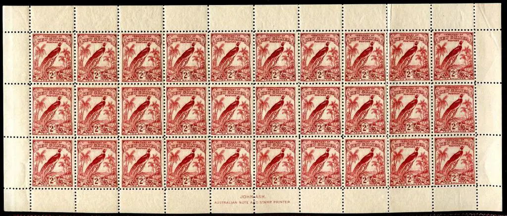 1932/34 2/- dull lake in full sheet of 30. Fine ... Image 1++