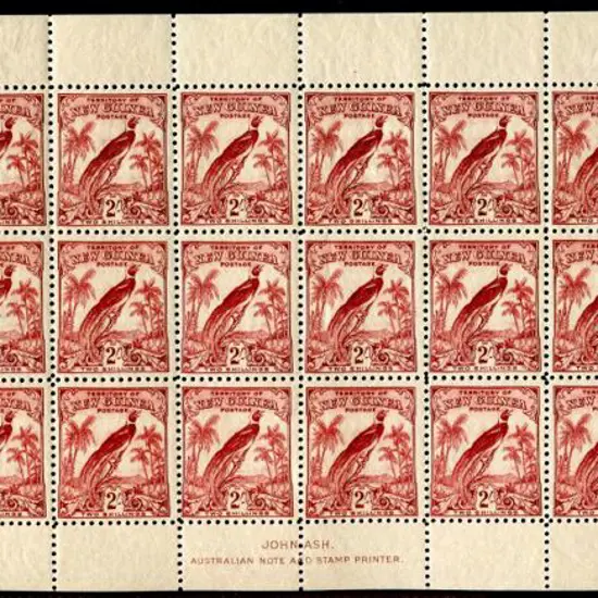 1932/34 2/- dull lake in full sheet of 30. Fine ...