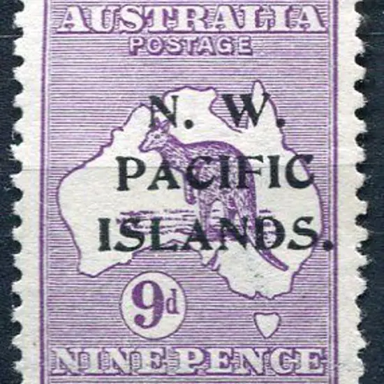 1915 9d violet, 1st wmk with "break in coast of ...