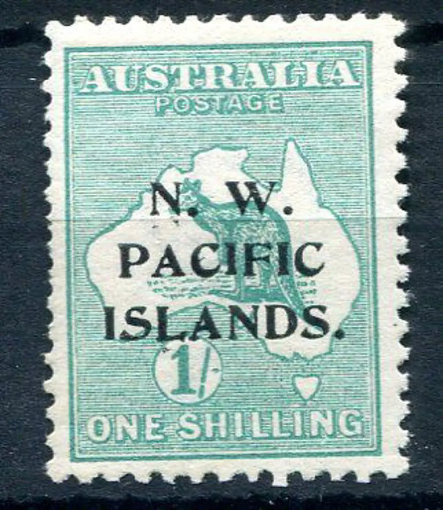 1915 1/- blue-green, 1st wmk with "break in ... Image 1++