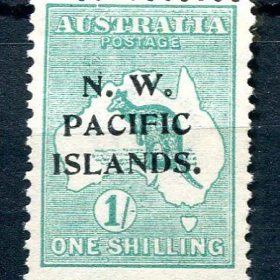 1915 1/- green, 1st wmk with "break in top frame ...