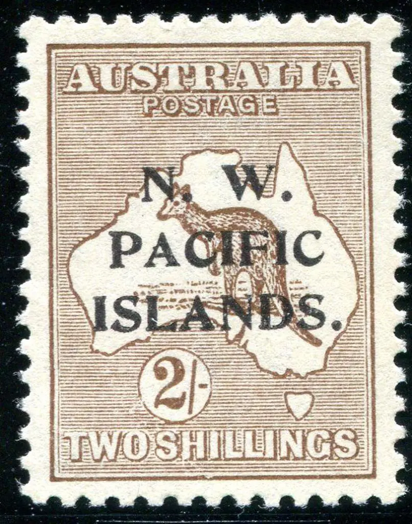 1915 2/- brown, 3rd wmk with inverted wmk & "white ... Image 1++