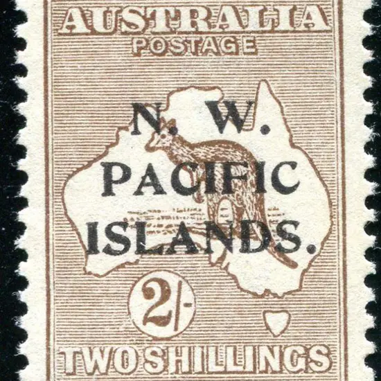 1915 2/- brown, 3rd wmk with inverted wmk & "white ...
