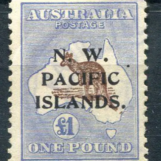 1915 £1 chocolate & dull blue, 3rd wmk with light ...