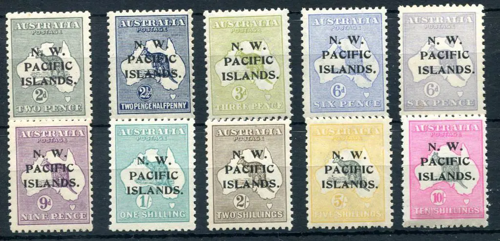 1918 2d to 10/- kangaroo 3rd wmk ovpts (2nd ... Image 1++