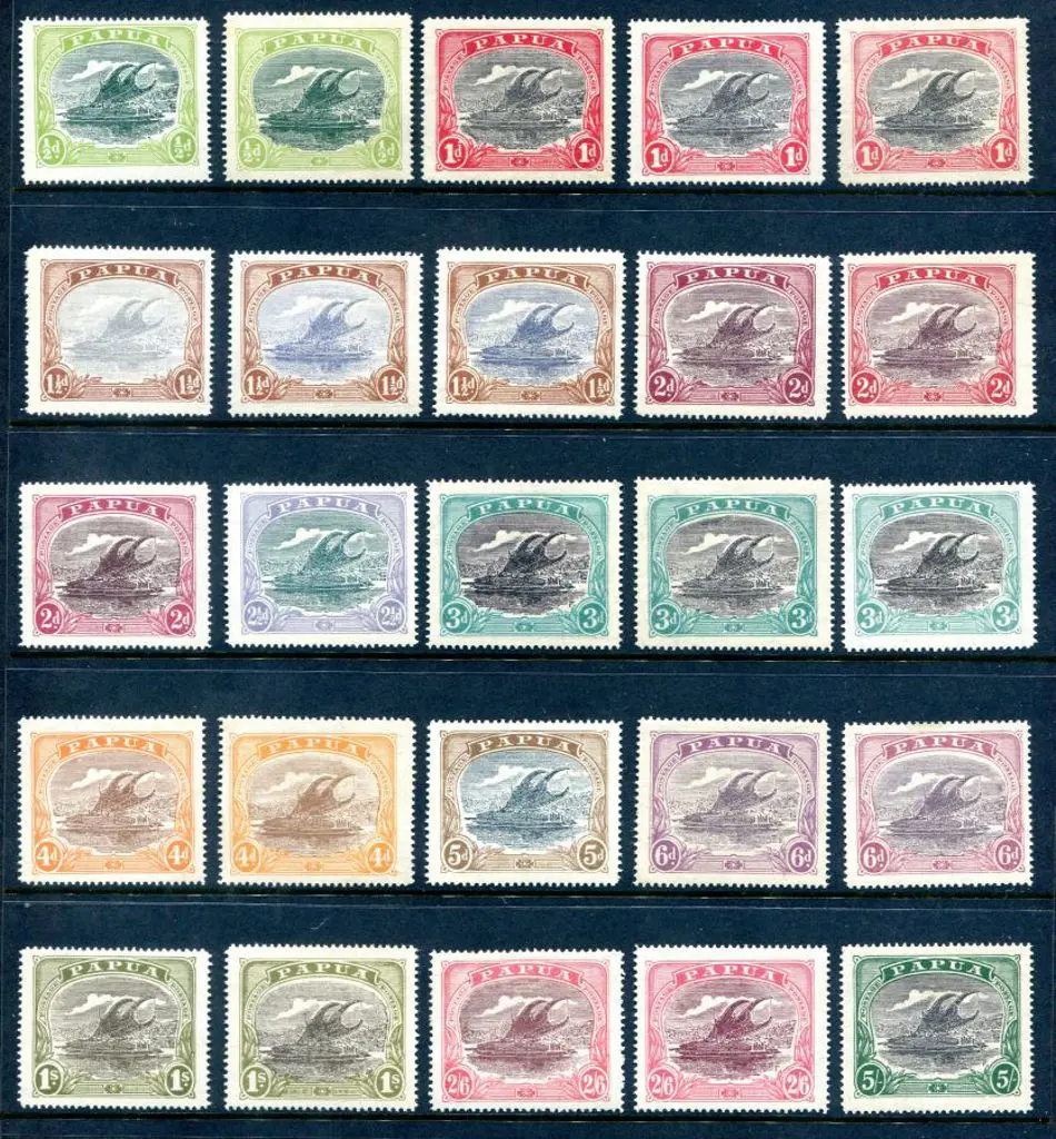 1916/31 Lakatoi set to 5/- with extra shades of ½d ... Image 1++