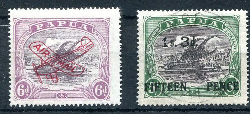 1930 6d dull purple & red-purple ovptd "AIR MAIL" ... Image 1++