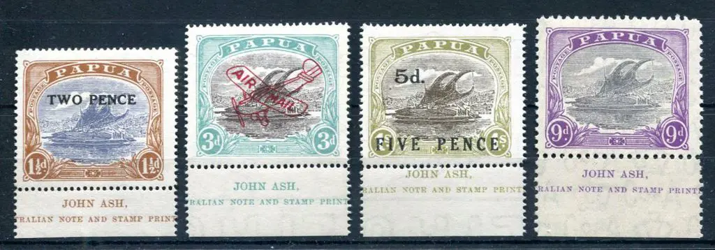 1930/32 "TWO PENCE" on 1½d, 3d "AIR MAIL", "FIVE ... Image 1++