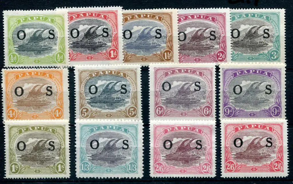 1931/32 ½d to 2/6 Lakatois ovptd "OS" set of 13 ... Image 1++