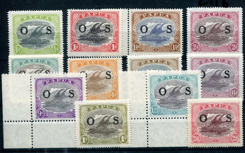 1932/32 ½d to 2/6 Lakatois ovptd "OS" ovpt set of ... Image 1++