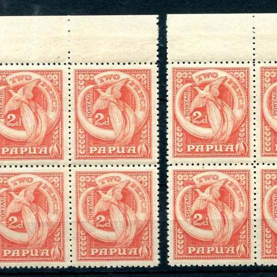 1932 2d BOP selvedge blocks of 4 x 2 in red & ...