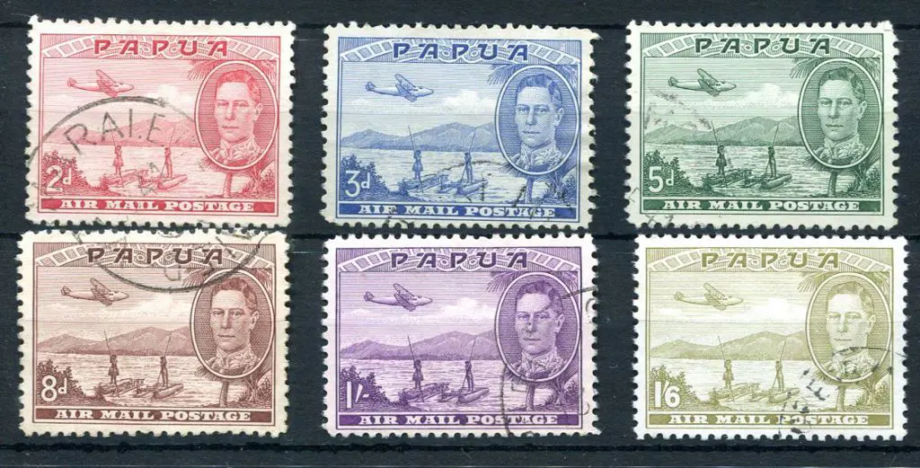 1939/41 KGVI Airmail set of 6 to 1/6d. Fine used. ... Image 1++