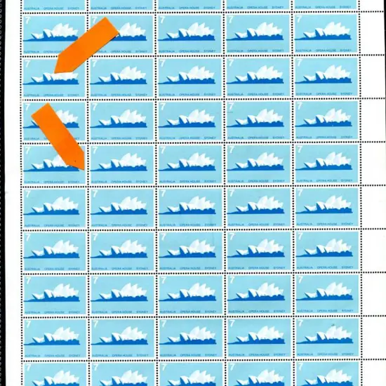 1973 7c Sydney Opera House full sheet of 100 with ...