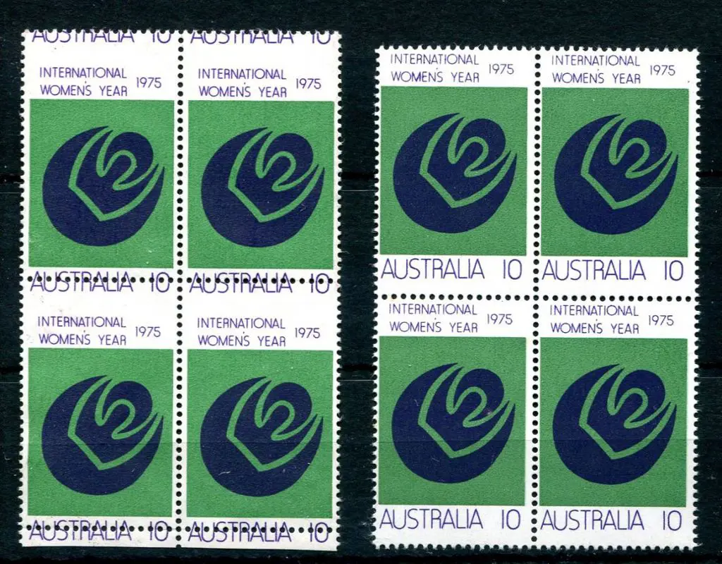 1975 10¢ IWY block of 4 with dramatically ... Image 1++