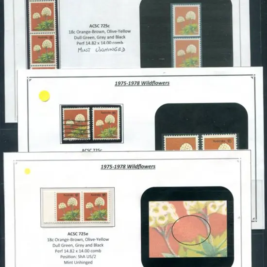 1975 18c Wildflower marginal MUH strip of 4 with ...