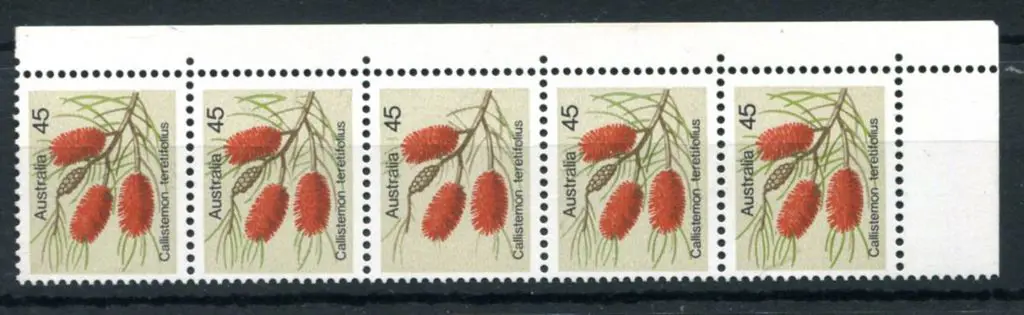 1975 45¢ Wildflower right marginal vertical strip ... Image 1++