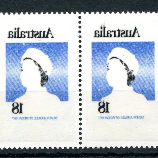 1977 18c Silver Jubilee pair with superb complete ...