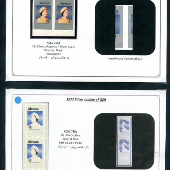 1977 18c Silver Jubilee imperforate horiz pair & ...