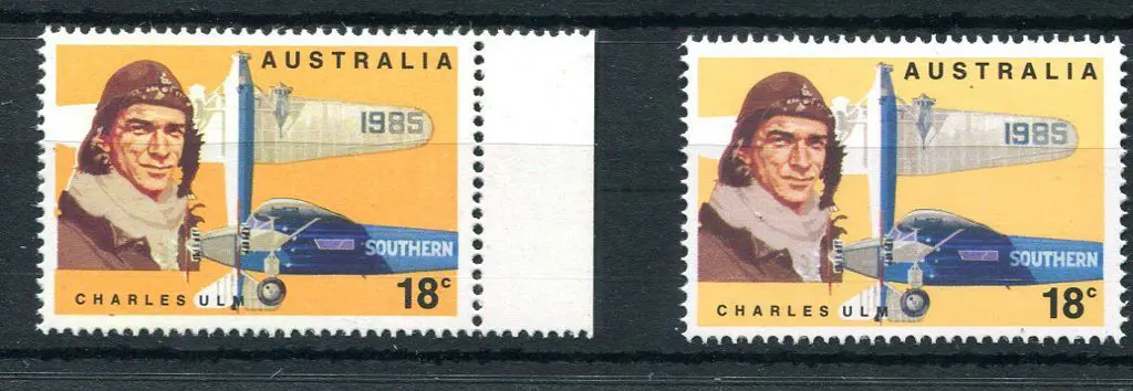 1978 18¢ Charles Ulm in yellow & orange-yellow ... Image 1++