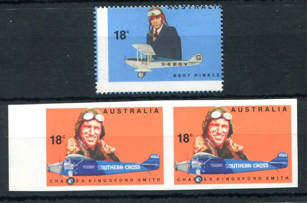 1978 18¢ Kingsford Smith imperf horizontal pair ... Image 1++