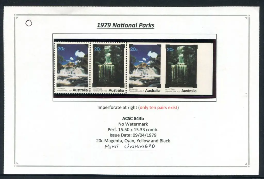 1979 20c National Parks horiz strip of 4 with ... Image 1++