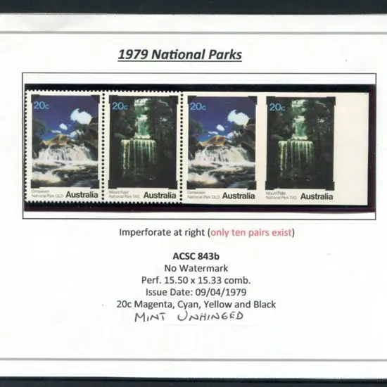 1979 20c National Parks horiz strip of 4 with ...