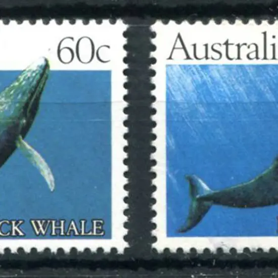 1982 60c Humpback Whale trial printing with solid ...