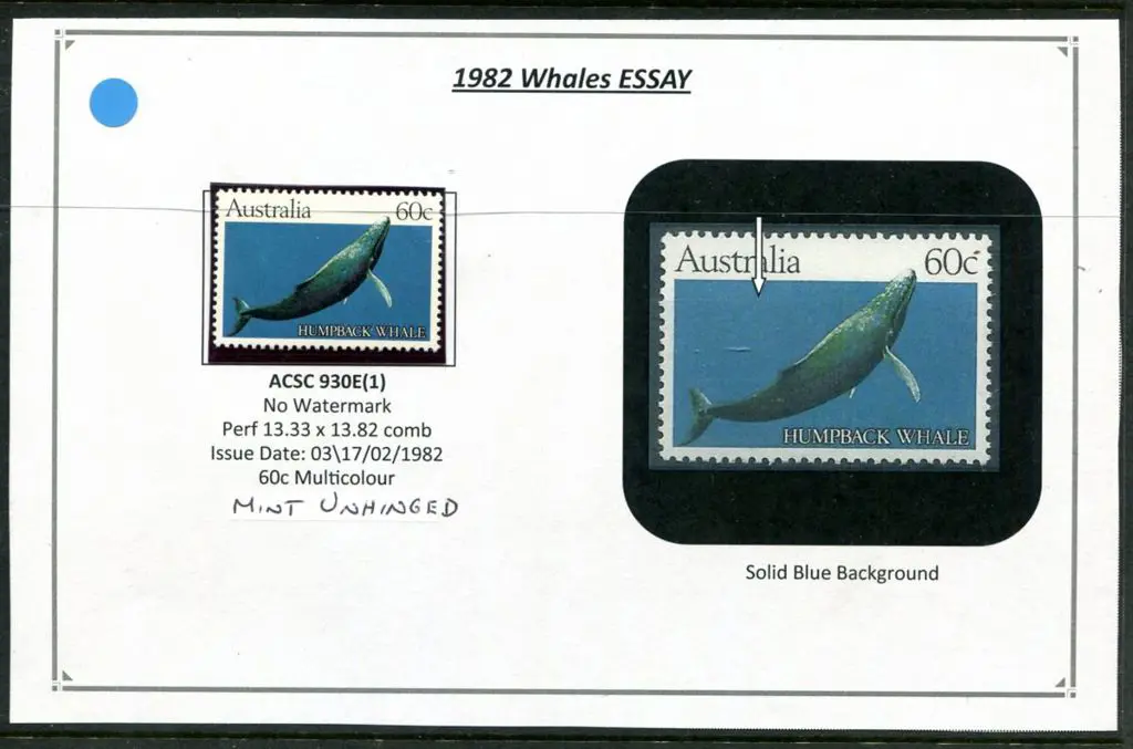 1982 60c Humpback Whale as above. MUH ACSC ... Image 1++