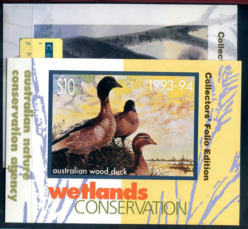 1993/94 $40 Wood Duck sheetlet of 4 with matching ... Image 1++