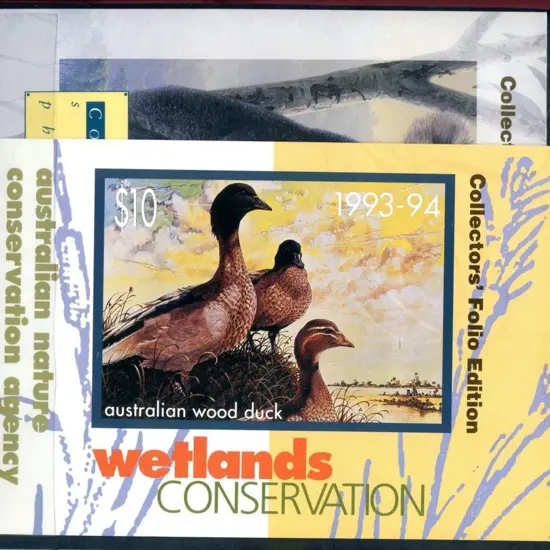 1993/94 $40 Wood Duck sheetlet of 4 with matching ...