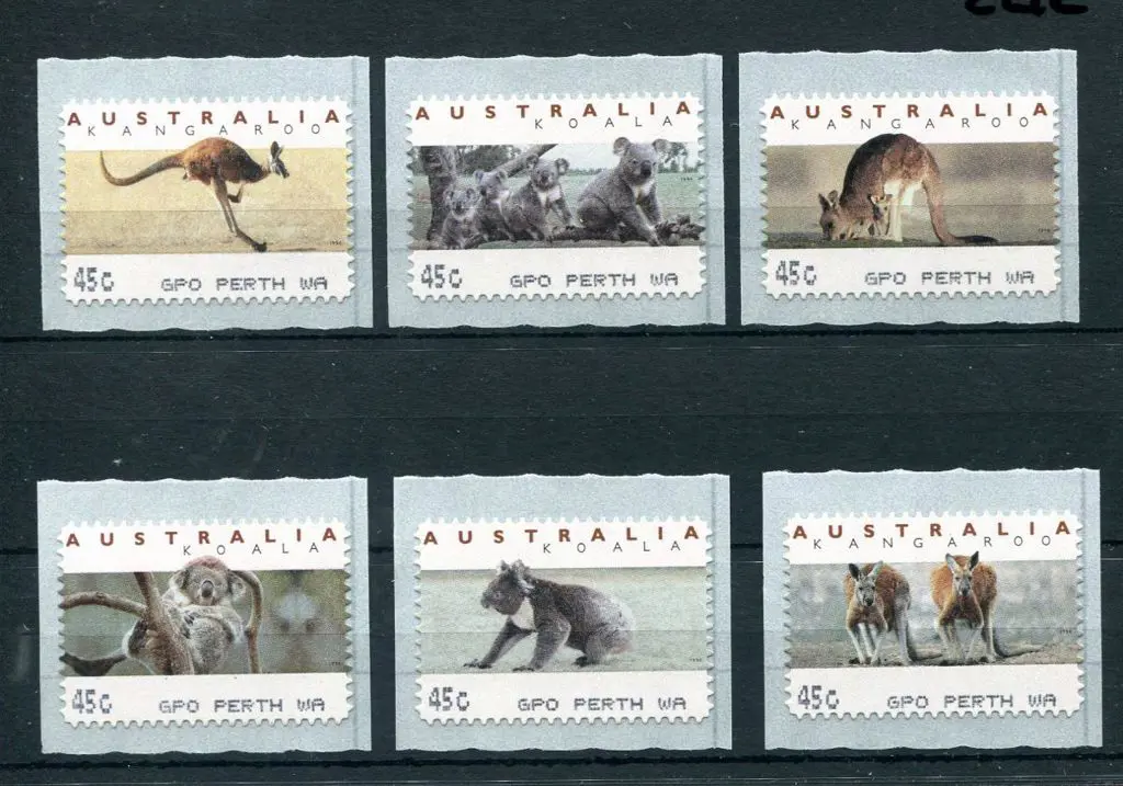 1994 45c set of 6 CPS kangaroo & koala with "GPO ... Image 1++