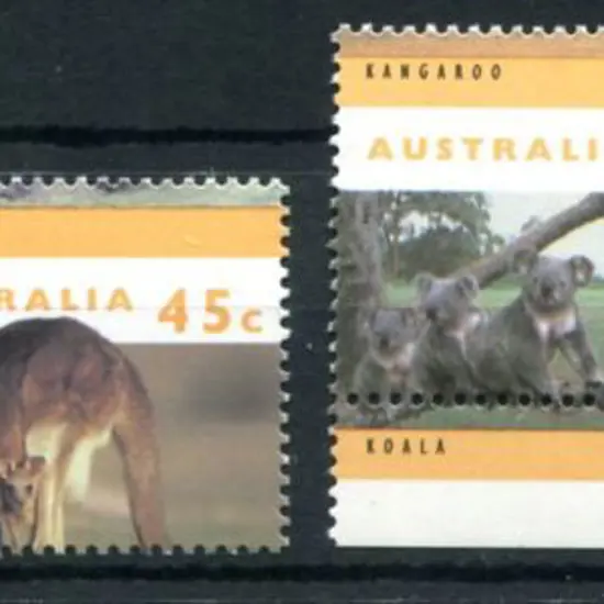 1994 Kangaroos & Koalas sheet stamps in 4 diff ...
