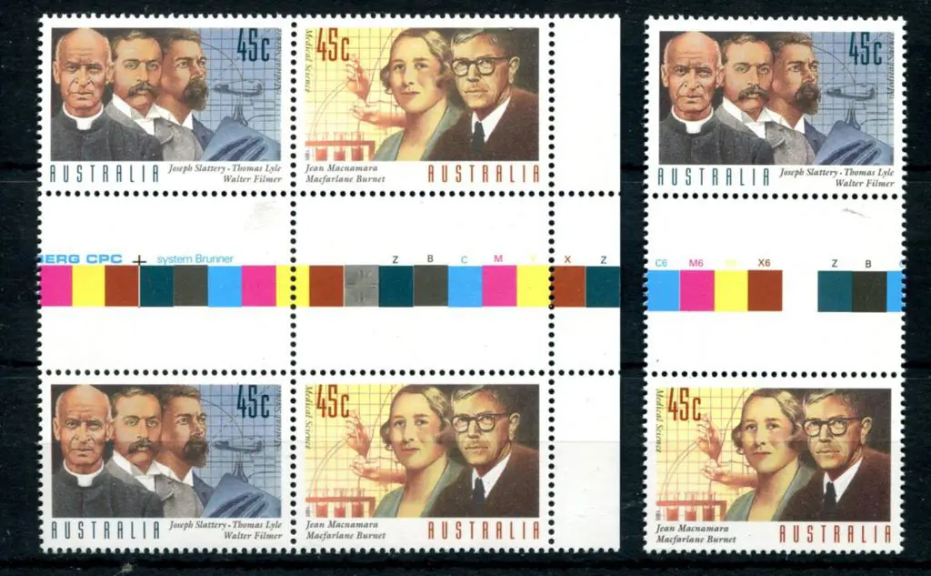 1995 45¢ Medical Science gutter block of 4 with ... Image 1++