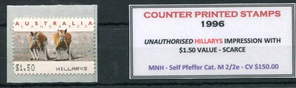 1996 $1.50 Monetel Kangaroo Counter Printed Stamps ... Image 1++