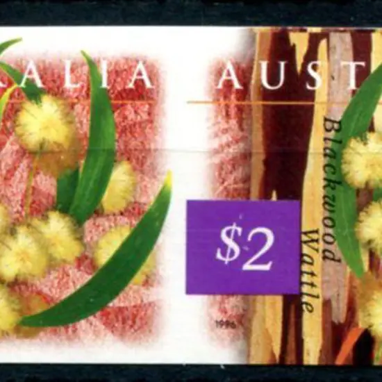 1996 $2 Blackwood Wattle imperforate horiz pair. ...