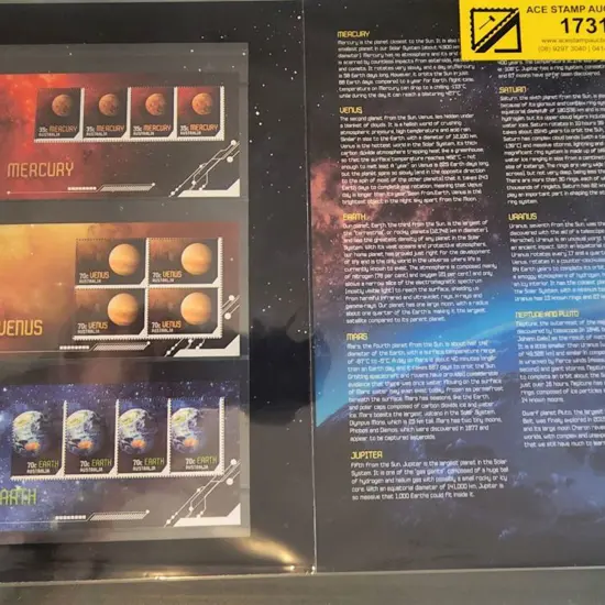 2015 "Our Solar System Miniature Sheet Collection" ...