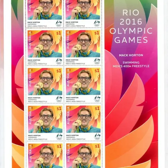2016 Olympic Gold Medallists $10 sheetlets ...