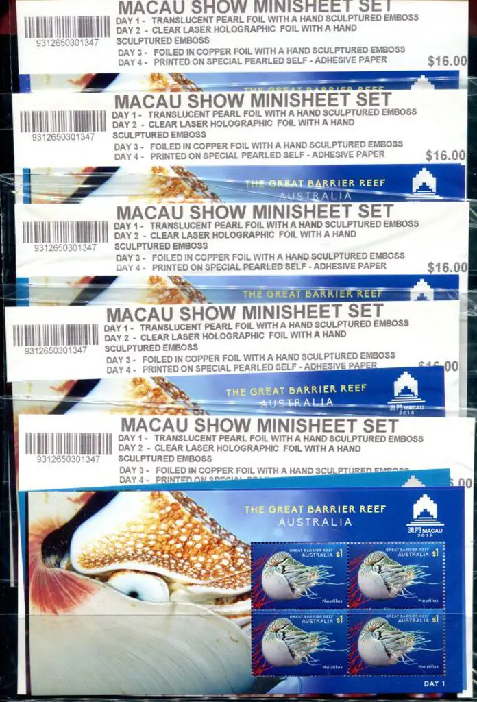 2018 The Great Barrier Reef set of 4 embellished ... Image 1++