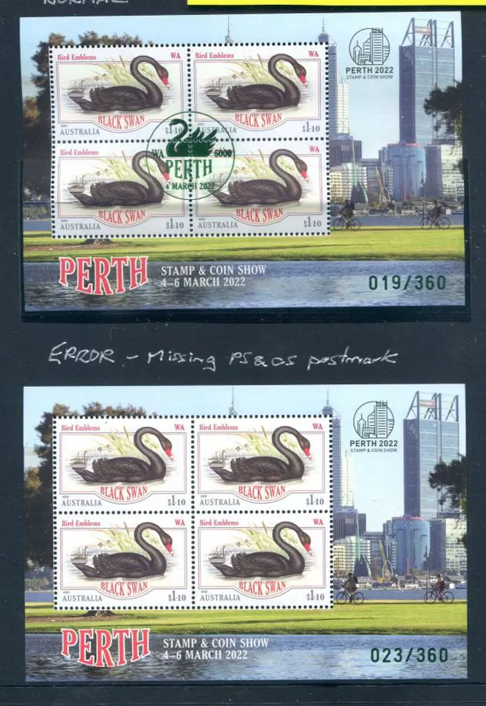 2022 (4th Mar) Perth Stamp & Coin Show $4.40 Swan ... Image 1++