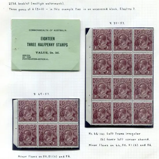 1918 2/3d black on pale green cover with 18 x 1½d ...